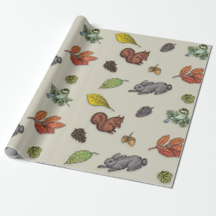 Autum Animals Wrapping Paper