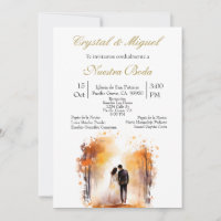 Autum bride and groom silhouette 