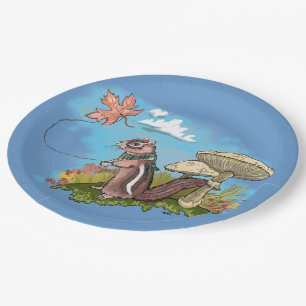 Autum Chipmunk Paper Plate