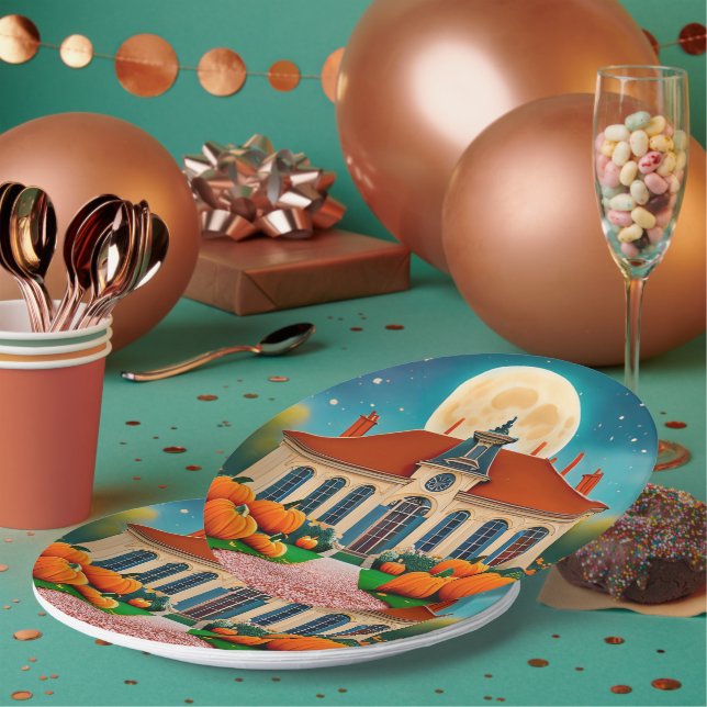 Autum/Fall Moon Paper Plates (Multi)