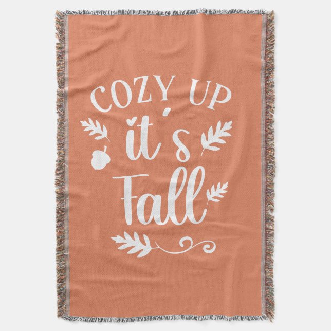 Autum, Fall Orange Throw Blanket (Front Vertical)