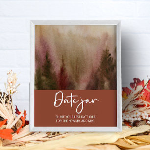 Autum Forest date night ideas Date jar bridal game Poster