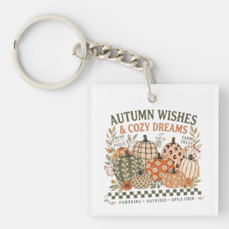 Autum Wishes & cosy dreams Key Ring