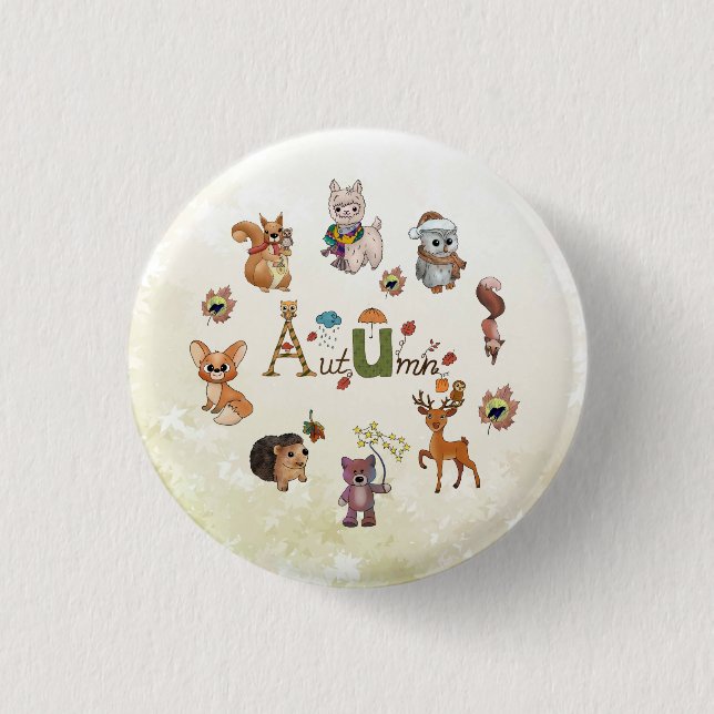 autumn 3 cm round badge (Front)