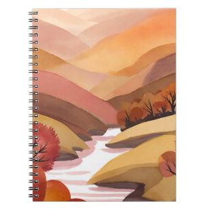 Autumn Abode Fall Foliage Watercolor Landscape Notebook