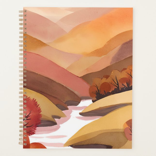 Autumn Abode | Fall Foliage Watercolor Landscape Planner (Front)