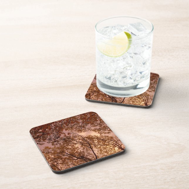 'Autumn Abstract' Cork Coaster Set (Right Side)