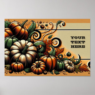 Autumn Abundance - Customisable Pumpkin Patch Poster