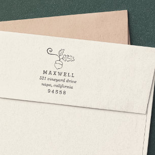 Autumn Acorn Return Address Self-inking Stamp