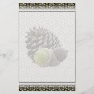 Autumn Acorns and Pine Cones Sm Any Colour Stationery