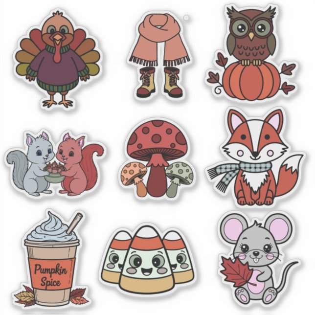 🍂 Autumn Adventures Sticker Pack (Front)