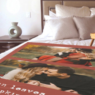 Autumn Aesthetic Terracotta Photo Fleece Blanket