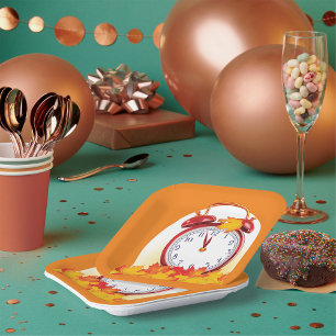 Autumn Alarm Clock Paper Plate