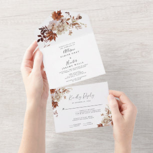 Autumn All In One Wedding Invitation