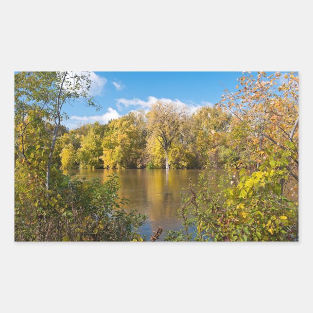 Autumn Along Minnesota River Rectangular Sticker (Front)