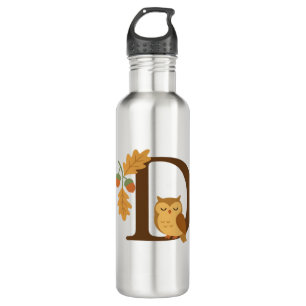 Autumn Alphabet Monogram Letter D – Owl with Oak L 710 Ml Water Bottle
