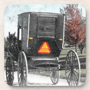 Autumn Amish Buggy Coaster