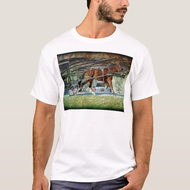 Autumn Amish Buggy Horse T-Shirt (Front)