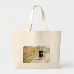 Autumn Amish Horse and Buggy Large Tote Bag