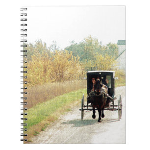 Autumn Amish Horse and Buggy Spiral Notebook