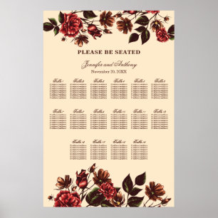 Autumn and Fall Floral Seating Chart
