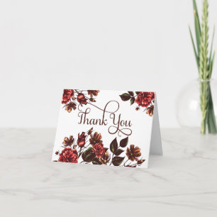 Autumn and Fall Floral Thank You Card