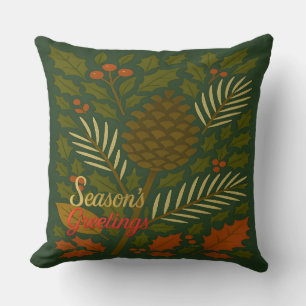 Autumn and Winter Holidays Season's Greetings Cushion