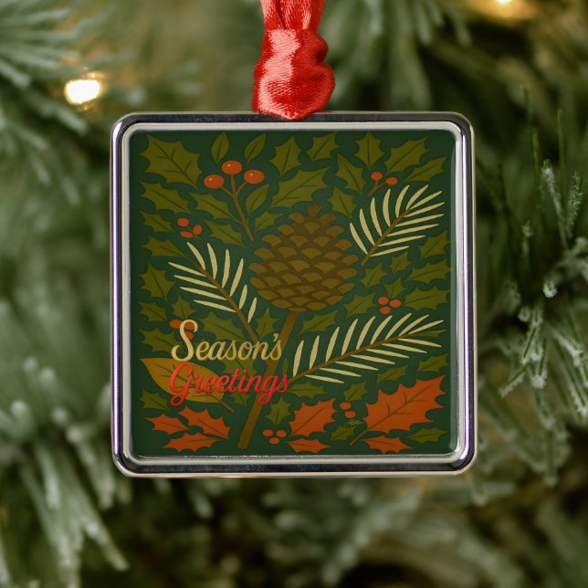 Autumn and Winter Holidays Season's Greetings Metal Tree Decoration (Tree)