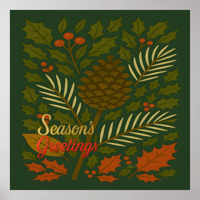 Autumn and Winter Holidays Season's Greetings Poster (Front)
