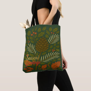 Autumn and Winter Holidays Season's Greetings Tote Bag