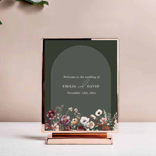 Autumn Anemone Arch Wedding Welcome Poster (Creator Uploaded)