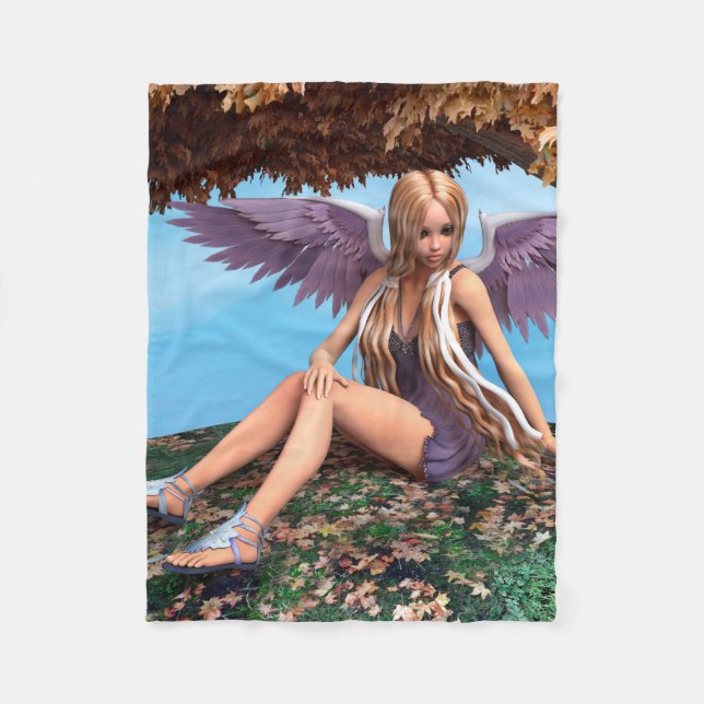 Autumn Angel Fleece Blanket (Front)