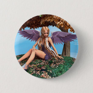 Autumn Angel Woodland Fantasy Art 6 Cm Round Badge