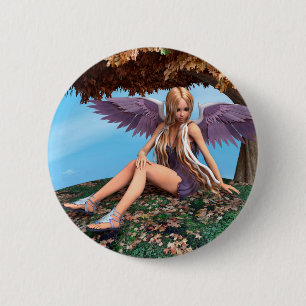 Autumn Angel Woodland Fantasy Art 6 Cm Round Badge