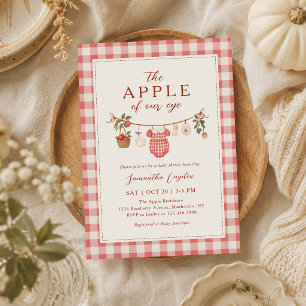 Autumn Apple Baby Clothesline Baby Shower Invitation