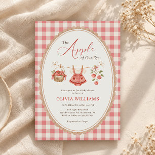 Autumn Apple Baby Clothesline Baby Shower Invitation
