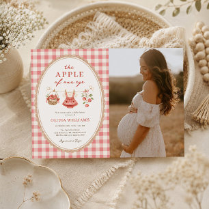 Autumn Apple Baby Clothesline Baby Shower Photo Invitation