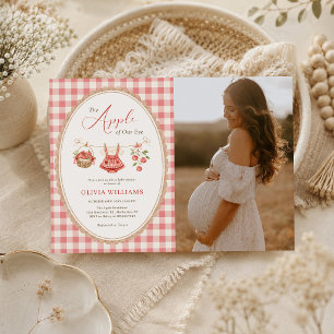 Autumn Apple Baby Clothesline Baby Shower Photo Invitation