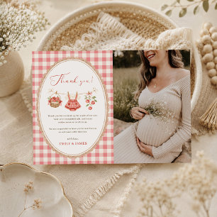 Autumn Apple Baby Clothesline Baby Shower Photo Thank You Card