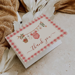 Autumn Apple Baby Clothesline Baby Shower Thank You Card