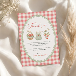 Autumn Apple Baby Clothesline Baby Shower Thank You Card