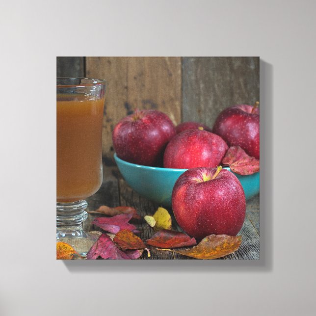 Autumn apple cider and apples canvas print (Front)