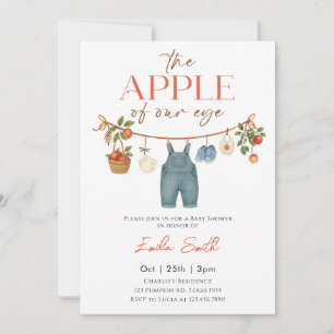 Autumn Apple Clothesline Baby shower Invitation