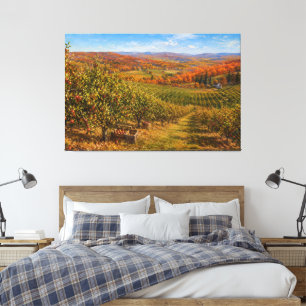 Autumn Apple Orchard Landscape Canvas Print