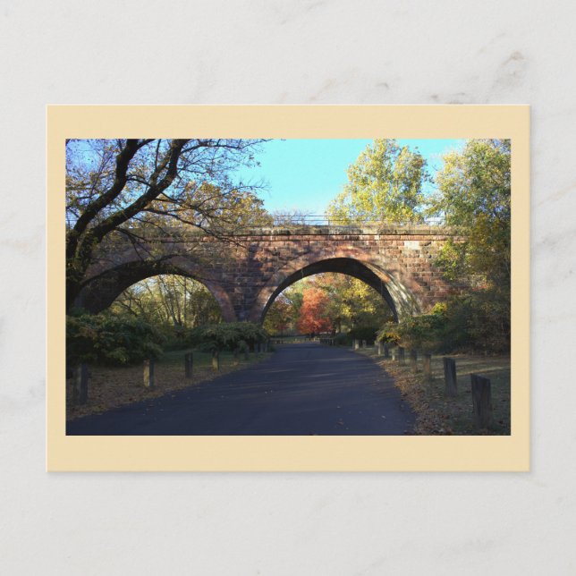 Autumn Arched Bridge in Park Postcard (Front)