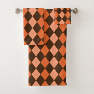 Autumn Argyle Bath Towel Set