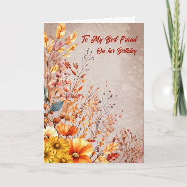 Autumn Arrangement Birthday Card (Front)