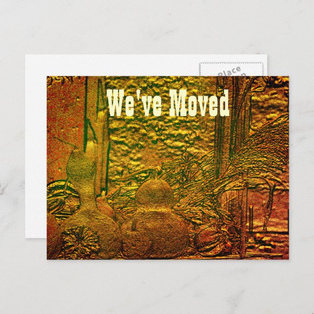 Autumn Art Moving New Address Postcard (Front/Back)