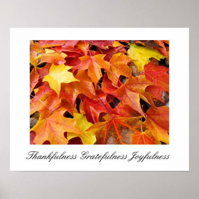 Autumn Art prints Thankfulness Gratefulness Joy (Front)