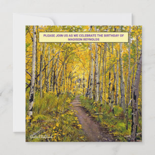 Autumn Aspen Birthday Invitation – Golden Forest